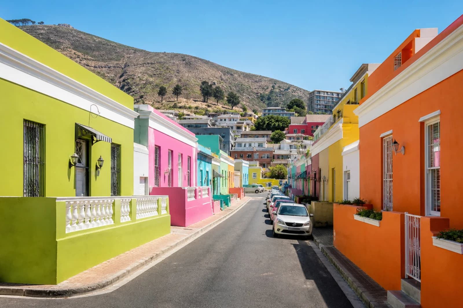 Colourful Bo-Kaap street reflecting Cape Town heritage